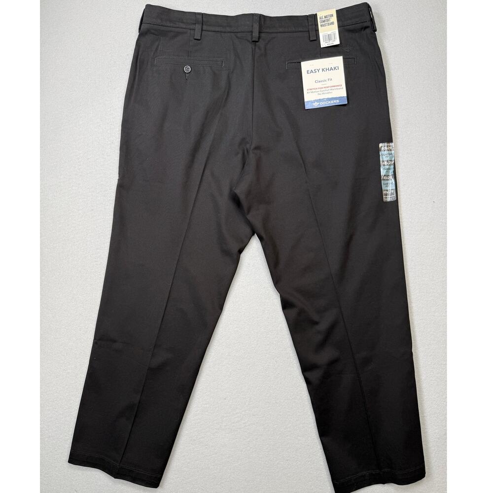Dockers Men's Easy Classic Fit Khaki Stretch Pants Black 40x29 $80